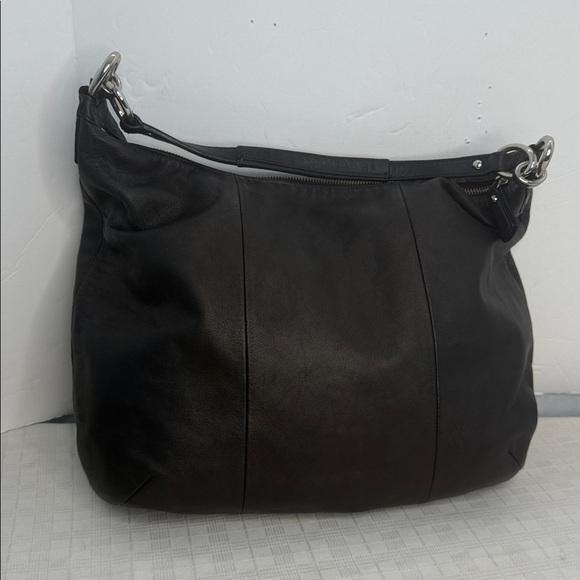 Coach F22309 Kristin Black Leather With Beige Liner Python Hobo - Picture 4 of 9